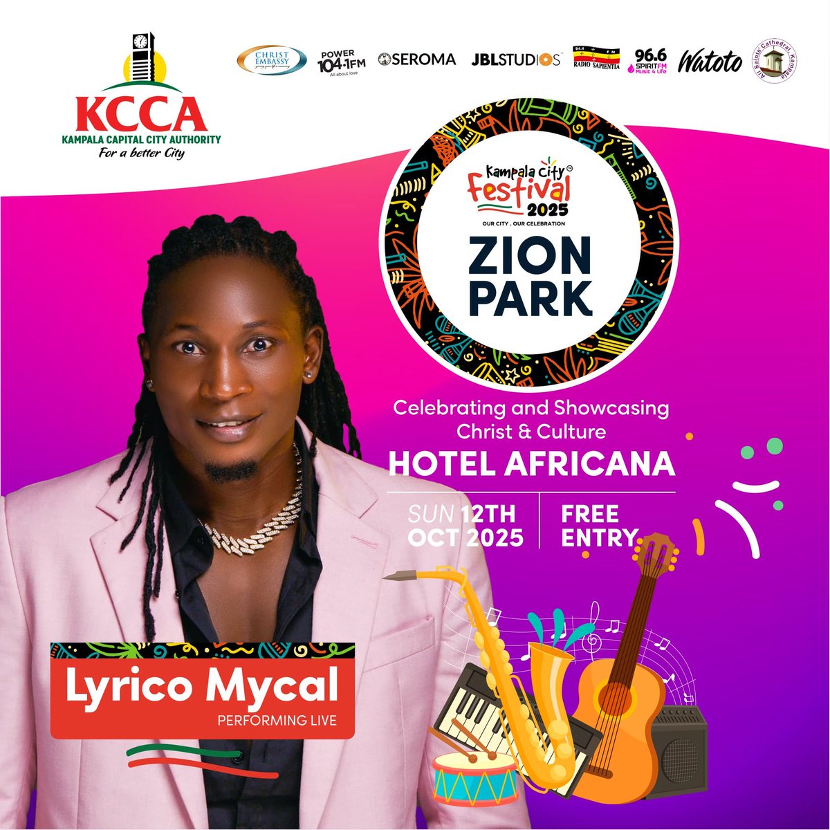 LyricoMycal's tweet photo. Christian Hip Hop on the Gospel Stage!
Kampala City Festival. Itโs about to be holy but heavy | @ChillzKabejja | @BarnaBirungi | #Jeho | @LyricoMycal | will be holding it down for the Kingdom. Canโt wait to see you there ๐ฅ
#ZionPark #KampalaCityFestival #Entikko https://t.co/qLCj13Kukx