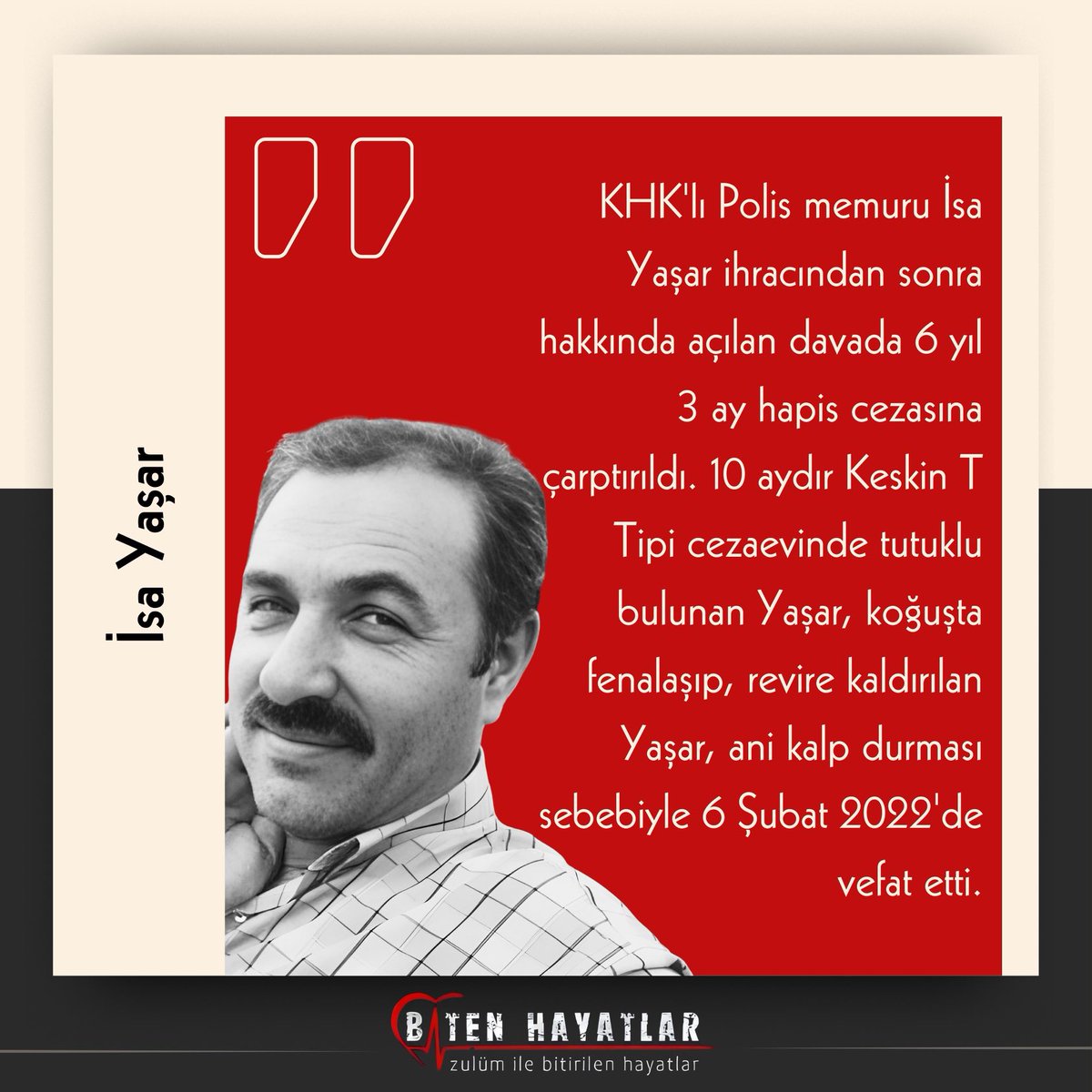 Masum insanlar cezaevlerinde bir bir ölüyor, öldürülüyor…

⁦<a href="/yilmaztunc/">Yılmaz TUNÇ</a>⁩
⁦<a href="/adalet_bakanlik/">T.C. Adalet Bakanlığı</a>⁩ 

CezaevindeÖlüme DurDe