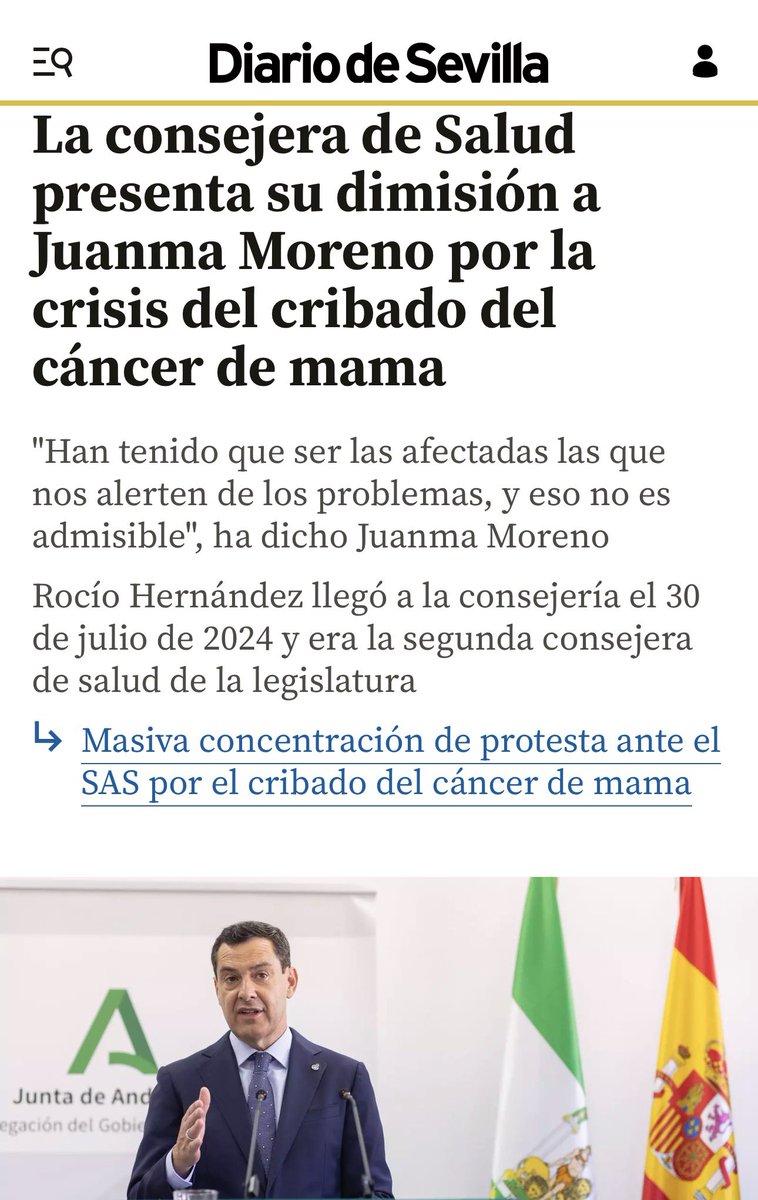 caye_recio's tweet photo. ❌Segunda vez que dimite una consejera de sanidad en Andalucía en la legislatura, esta vez por un caso tan grave como el del cribado del cáncer de mama
✂️@JuanMa_Moreno tus recortes en el SAS traen esto, miseria y penuria en Andalucía, tu inversión en la privada solo trae muerte https://t.co/lMywGORGRl