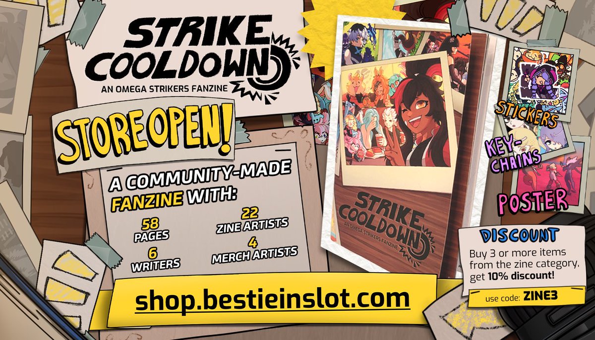 PlayOmega's tweet image. Our friends at Strike Cooldown have released their fanzine!!

They poured their blood, sweat, and super surge into this and it took MANY MONTHS to finish so go support them. 

All proceeds go to the contributors so PICK IT UP NOW!!! BEFORE YOU MISS IT AND CAN NEVER GET IT AGAIN!