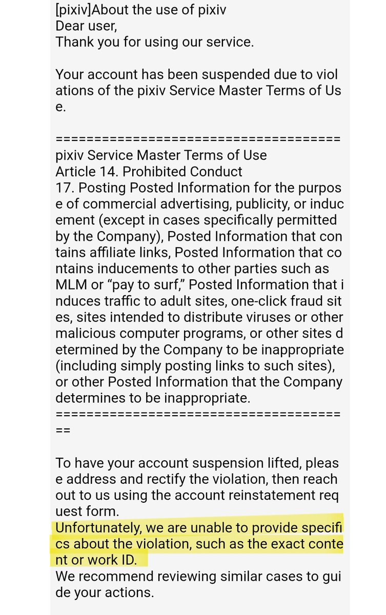 So today I learned that Pixiv apparently will suspend your account if you do so much as SUGGEST that uncensored versions of your content exist elsewhere. I won't lie, this is absolutely absurd, especially when they can just take down individual posts. <a href="/pixiv_en/">pixiv English</a> wtf?