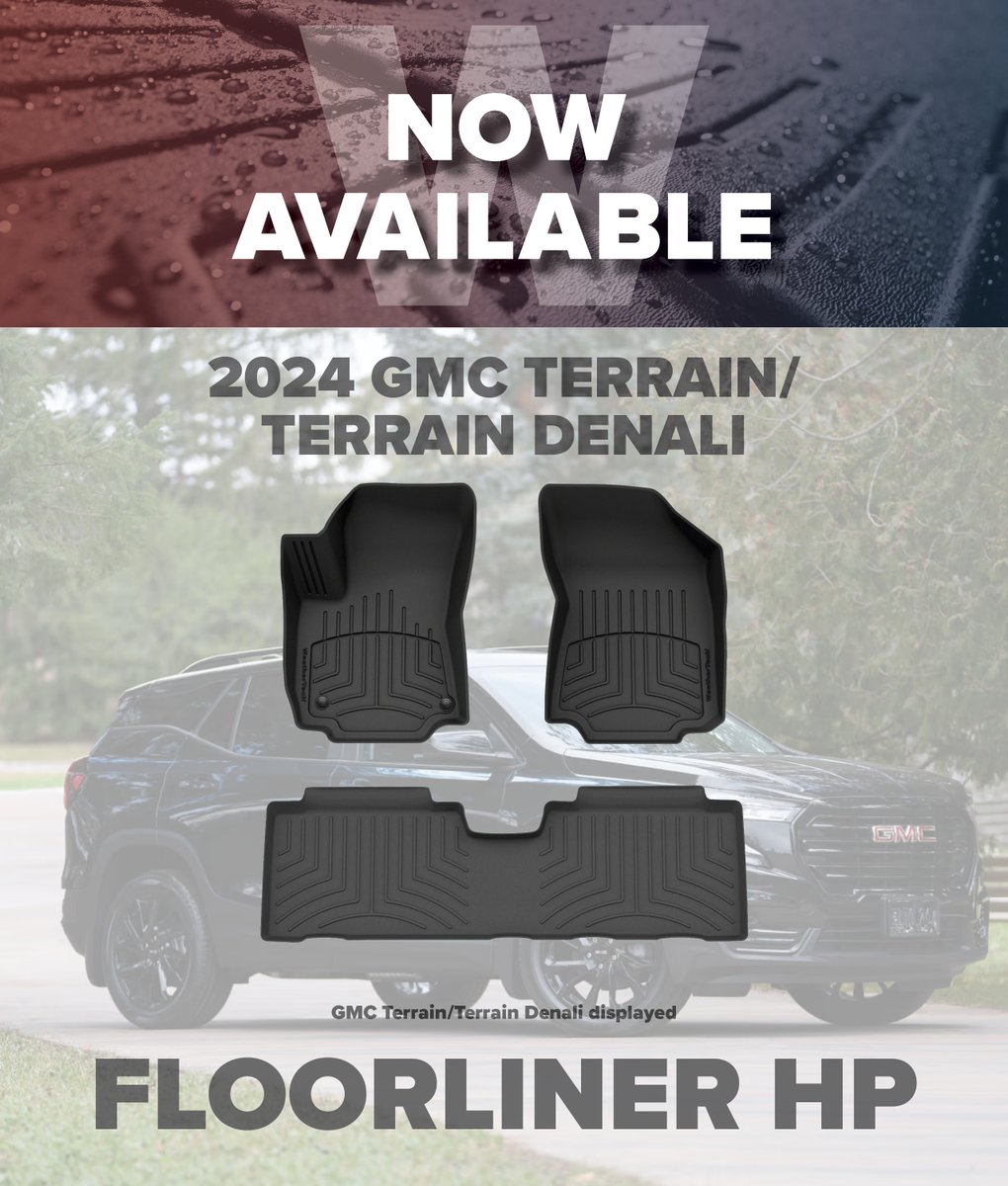 weathertechca's tweet image. FloorLiner HP is available for the 2024 GMC Terrain/Terrain Denali. Order online at WeatherTech.ca

#weathertech #weathertechcanada #floorlinerhp #gmcterrain