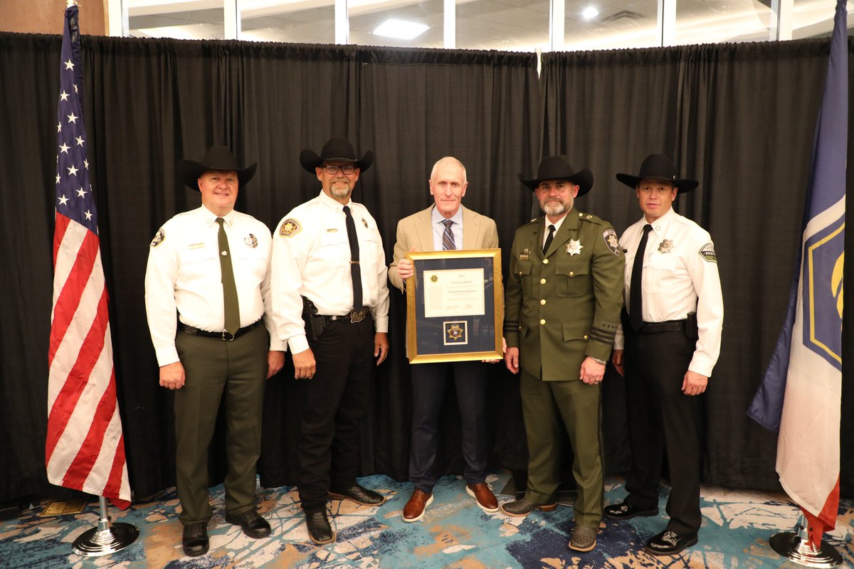 UTSheriffs's tweet image. The Honorary Sheriff Award is one of the Utah Sheriffs Association’s highest honors, recognizing leaders outside law enforcement who exemplify integrity &amp;amp; service in support of sheriffs:
Cole Hartley, Jon S. Pierpont, Colonel Michael Rapich, Bryan S. Wheat, and Rep. Celeste Maloy