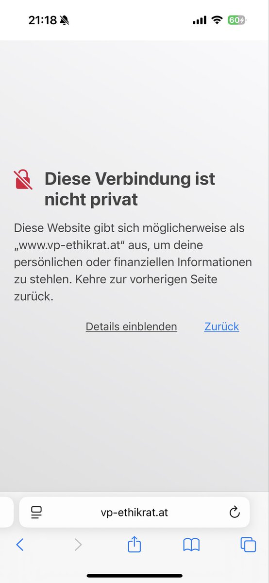Wir waren auf der Suche nach dem #övp Ethikrat: Nicht sicher, nicht privat, möglicherweise gibt sich diese Webseite nur als vp-ethikrat aus 😱😂🫣.