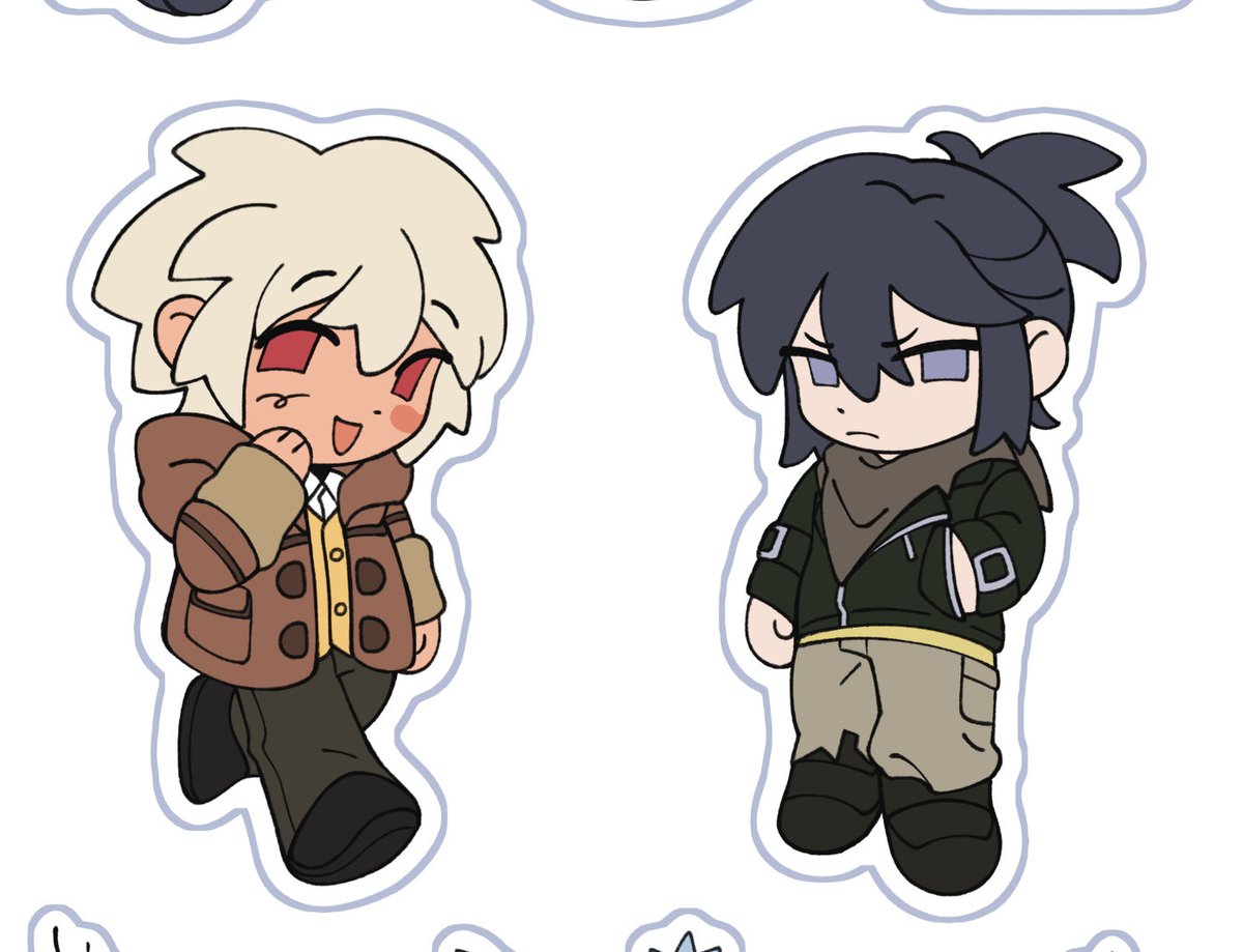 Wips for an upcoming sticker sheet! These chibis will also be connected heart magnet charms 🥹💜
#no6 #nezushi