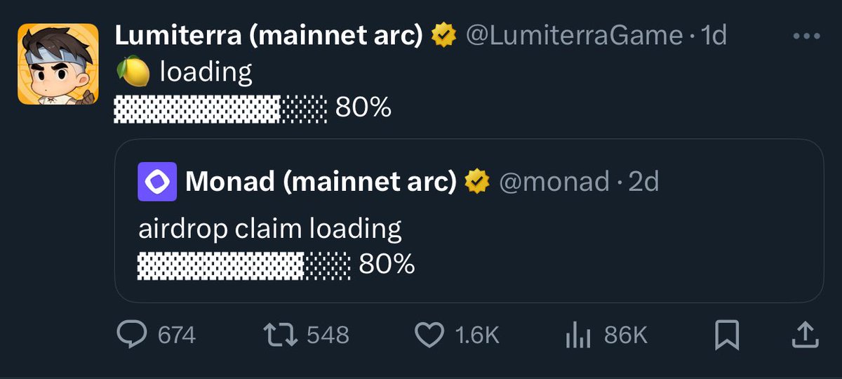Monad mainnet is speculated to launch this month which is a strong indication that <a href="/LumiterraGame/">Lumiterra (mainnet arc)</a> could tokenize this year and possibly even this month although nothing is confirmed yet.

What we do know is that Lumiterra plans to tokenize on the Monad mainnet and now that it is
