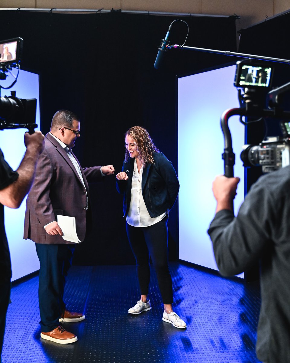 PennStateWBB's tweet photo. Thanks for having us, @bigten! 🎤🎥

#LionMentality https://t.co/7WIu30swQw