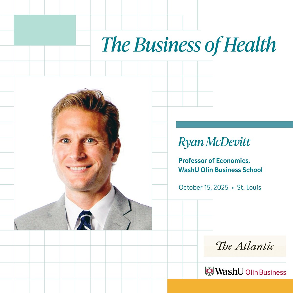 Excited to take part in <a href="/TheAtlantic/">The Atlantic</a> and @WashUOlin’s Business of Health summit on October 15.

I'll be leading a discussion with Jesse Hunter and Aaron Chrisman on how ownership and investment models in health care can better align with long-term value and outcomes.

Join