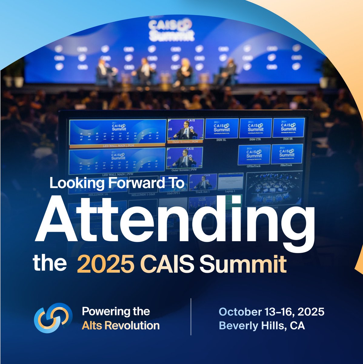 rschultzwealth's tweet photo. Incredible lineup of speakers and educational sessions. Alternatives outside of traditional equities and bonds keep growing as part of our business. @CAISgroup https://t.co/uedV9t4KyW