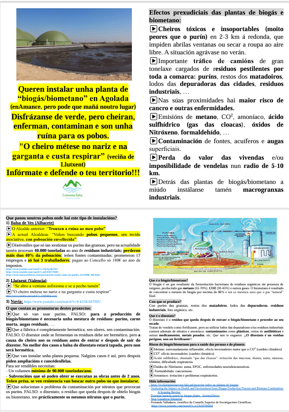 Non imos permitir que Agolada
se converta nunha cloaca💩💩💩
Un fondo d inversión d <a href="/MAPFRE_ES/">MAPFRE España</a> quere instalar unha planta de biometano a 300 metros do terreo que surte de auga aos veciños.
A Terra do Medio non vai ser terra de sacrificio‼️
#StopBiometanoAgolada #AltriNon