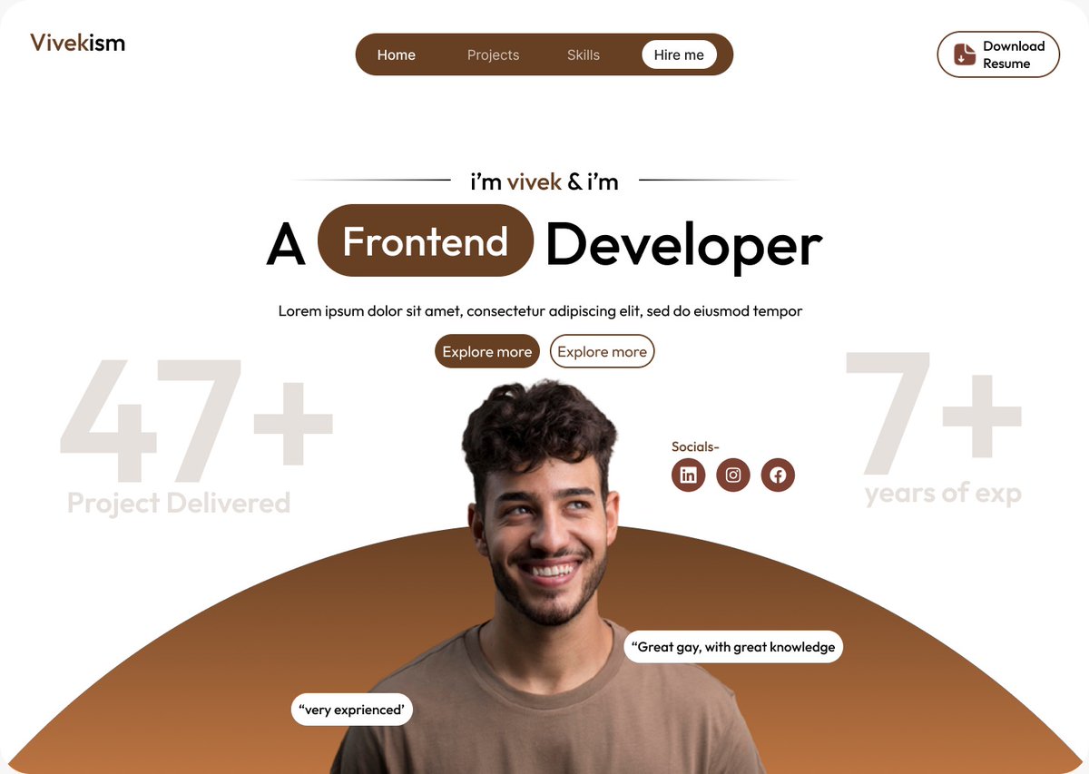 AsifHossain30's tweet image. 🎯 Just wrapped up a fresh frontend developer portfolio hero section!
.
.
.
#FrontendDevelopment #UIUXDesign #WebDevelopment #PortfolioDesign #LearningInPublic #RedoUI #CareerTransition #linkedin