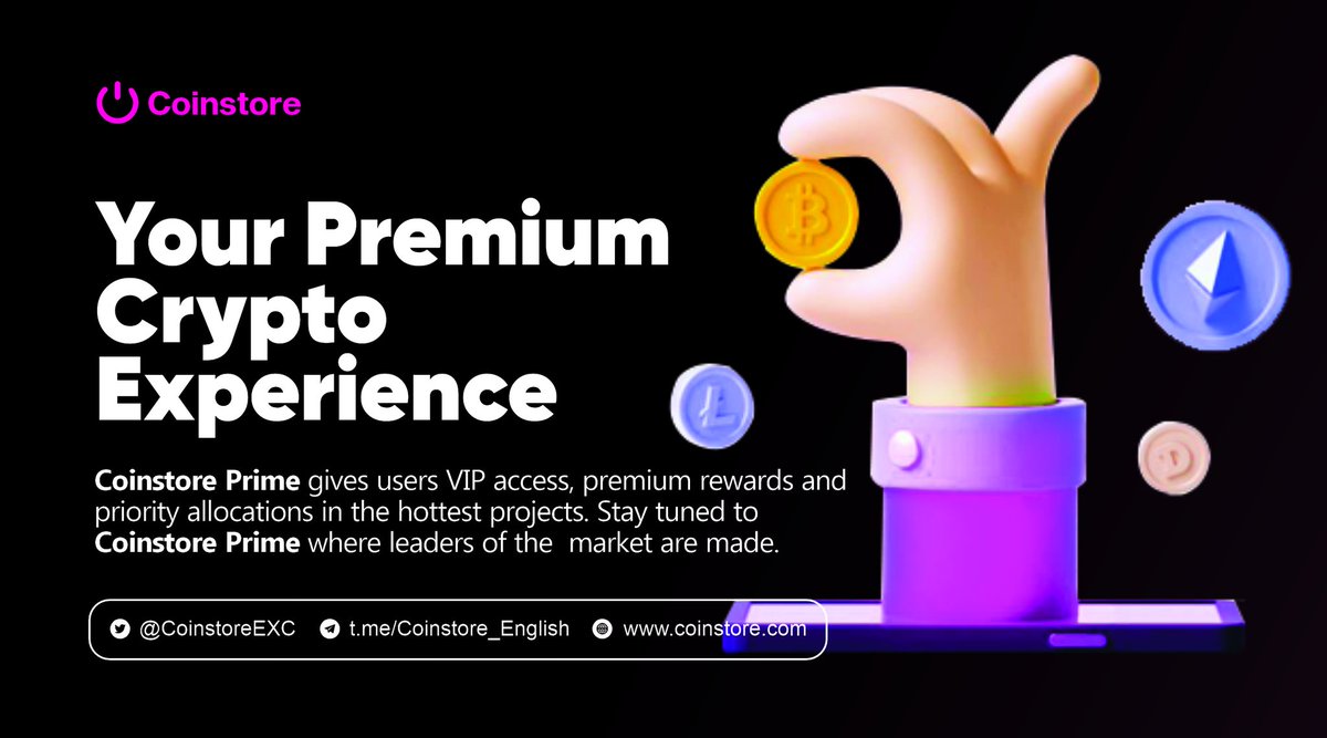 EruMacP's tweet image. Stay informed before the crowd. With @coinstoreexc Prime, access early data and presales that help you buy low and grow smartly before excitement peaks.
Sign up here:
h5.coinstore.vip/h5/signup?invi…
#Prime #Coinstore #IEO