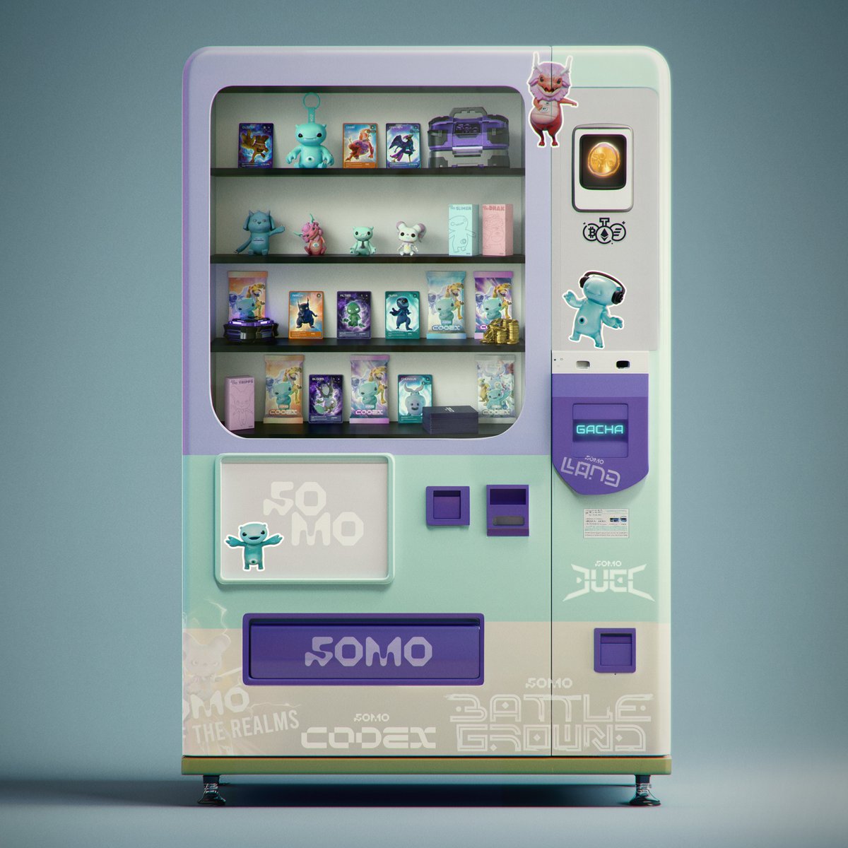 playsomo's tweet image. SOMO is reimagining gacha for the internet-native collector. 

&amp;gt; Streamable pack rips
&amp;gt; Gacha-coded drops
&amp;gt; Collectibles that live on-chain

Every drop fuels the first on-chain, streamable collectible economy.