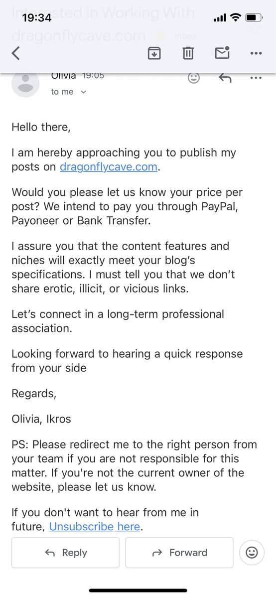 antialiasis's tweet photo. My incandescent rage every time these e-mails take it as a given that I have a “price per post” https://t.co/5HfQHF5O2p