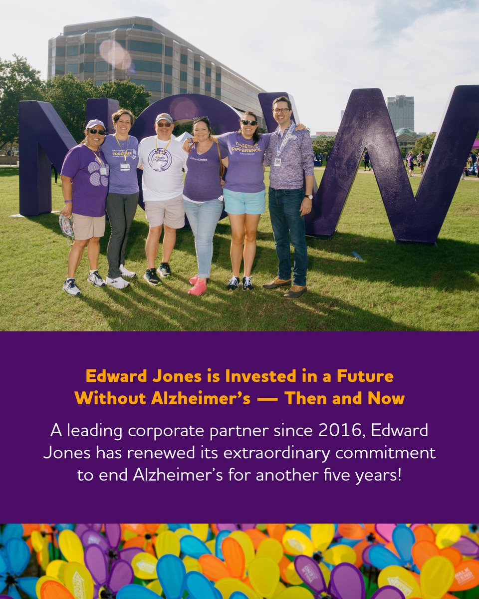 It’s official. 🎉 <a href="/EdwardJones/">Edward Jones</a> has renewed its commitment to raising awareness and funds for the fight to #ENDALZ nationwide through 2030!

Since 2016, more than 130,000 of their associates, clients and family members have raised over $55 million.

Thank you, Edward Jones! 👏