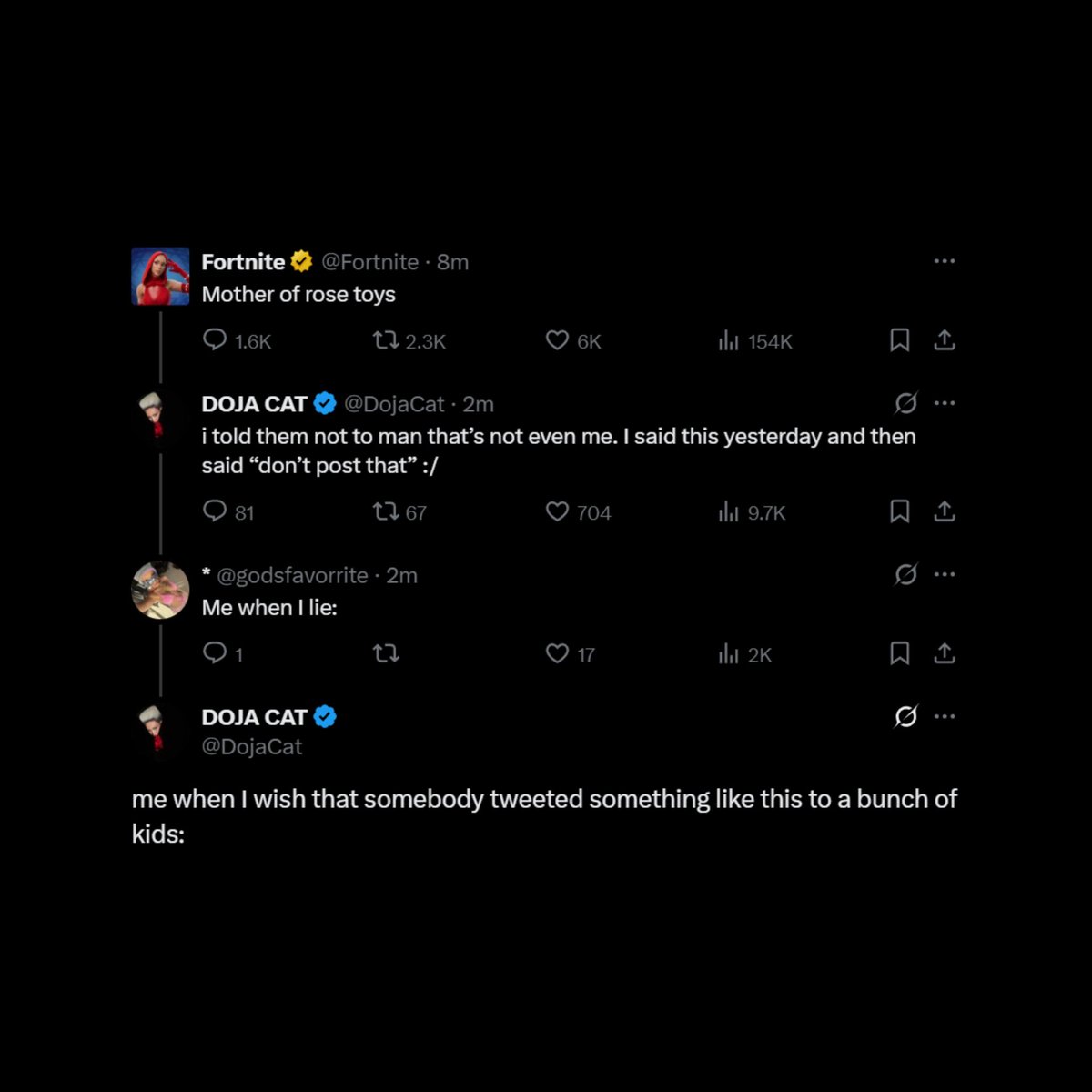 FearedBuck's tweet photo. Doja Cat called out Fortnite for making inappropriate post while pretending to be her https://t.co/G6uX4XuqJG