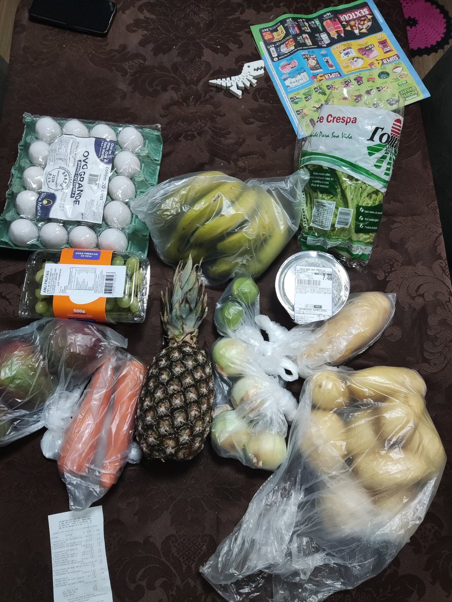 luhrap's tweet image. Tudo isso deu R$52,25 no mercado. 
Obrigado painho!