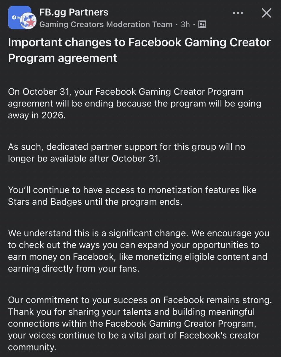 FatalDragonV1's tweet image. Facebook Gaming Partners are no more. We have to start looking for other platforms. I multistream so I will probably turn Facebook off on the 31st. Sucks man, they gave up. #facebookgaming