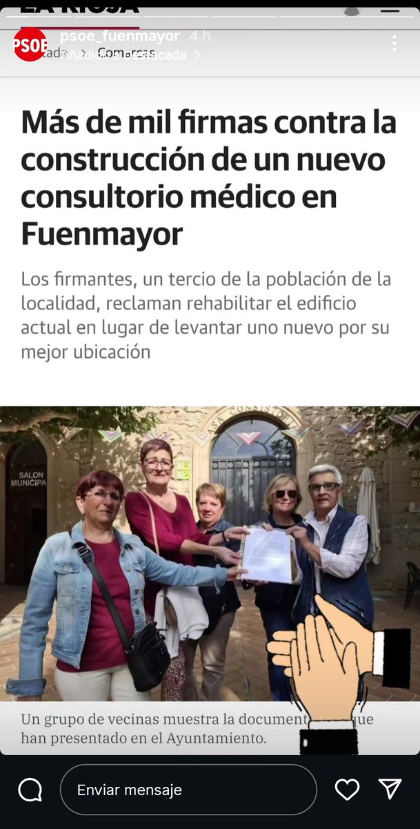 ane_atxa313's tweet photo. Hace 4 horas el titular dice "más de mil".

A las 19:34 de edita por última vez y dice "Cientos".

¿Por medio? Me imagino que una llamada diciendo que no pueden poner que 1/3 del censo de Fuenmayor estamos en contra de lo que el PP quiere hacer con nuestro centro de salud. https://t.co/Qzws8gJ5VT