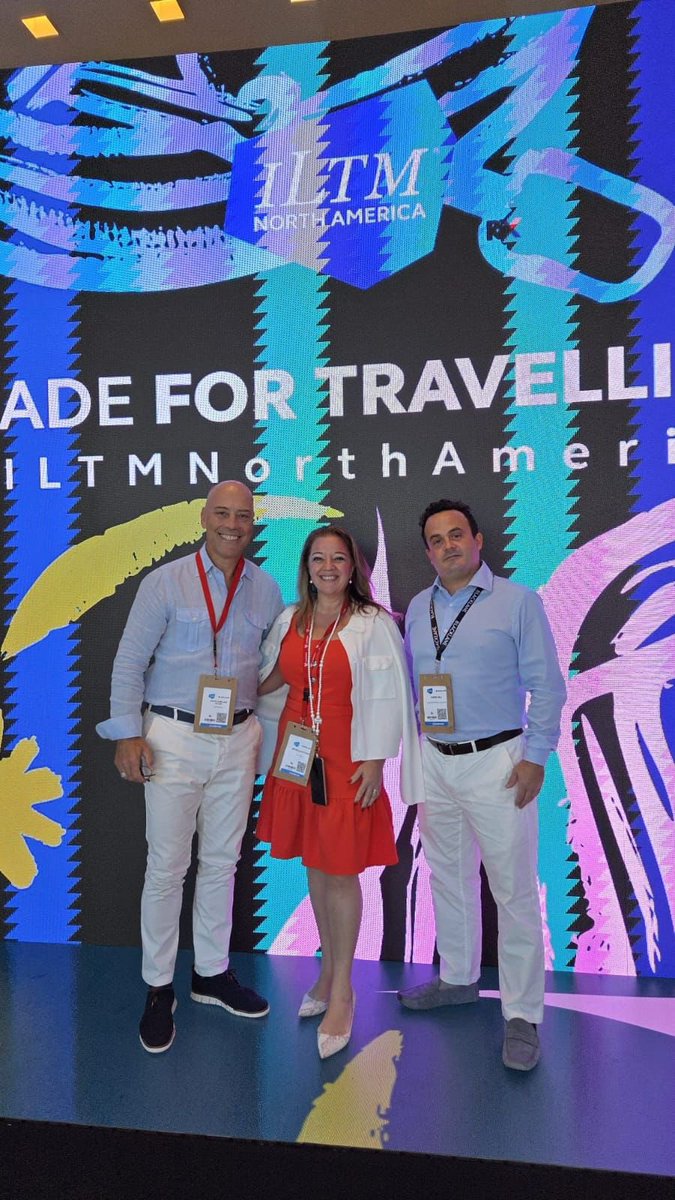 Michelle Buttigieg, MTA Rep,North America (center) at  the International Luxury Travel Market (ILTM) North America in Baha Mar, Bahamas
with Jason Allen (L) Exclusively Malta and Dirk Hili (R) Allelon. #visitmalta #ExploreMore