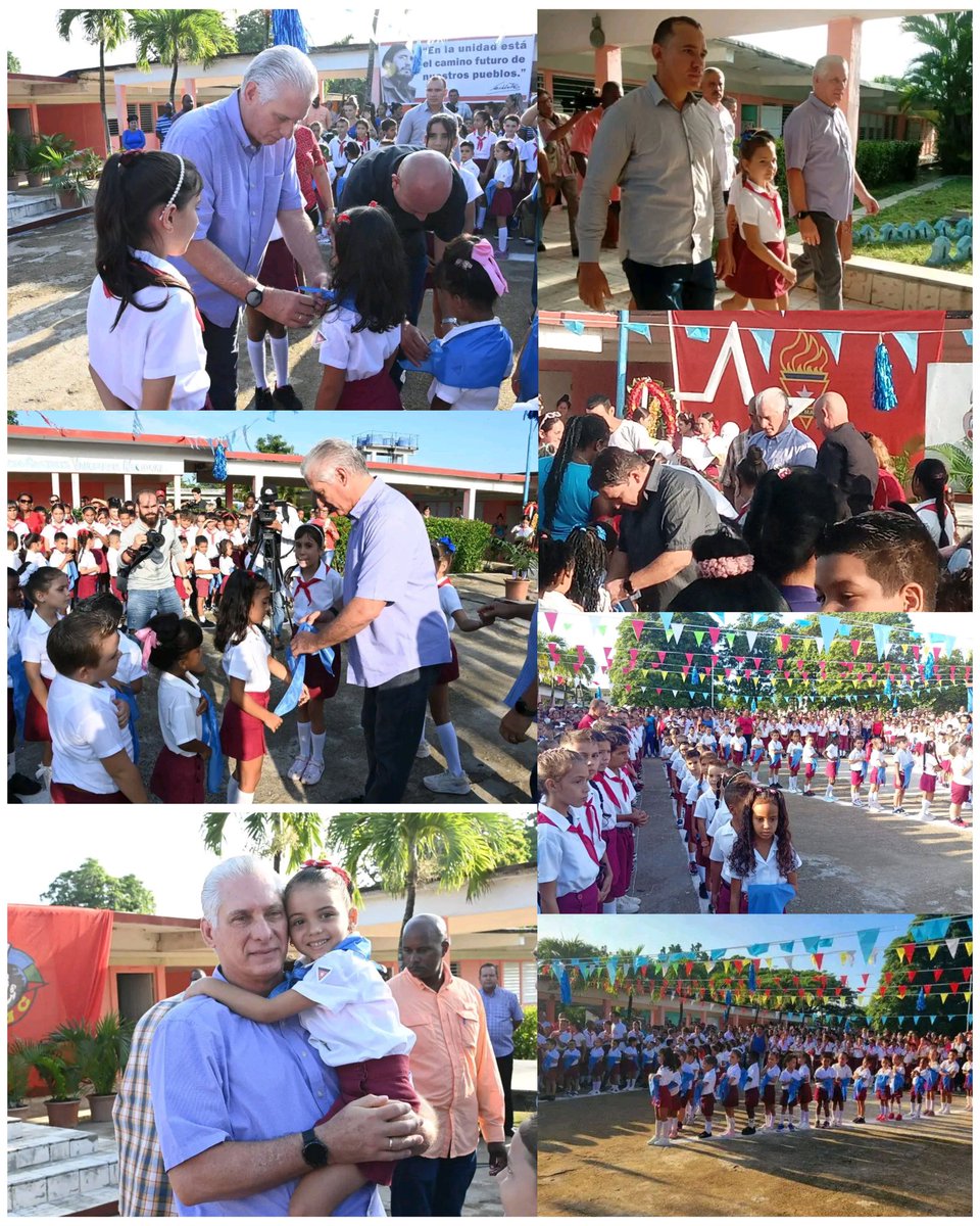 En Chambas, #CiegodeÁvila, comenzó su recorrido este miércoles el presidente <a href="/DiazCanelB/">Miguel Díaz-Canel Bermúdez</a>. Visitó la escuela primaria “Antonio Maceo”, donde 88 niños de primer grado recibieron la pañoleta azul que los inicia como pioneros Moncadistas.  #LatirAvileño <a href="/JHGcasanova/">julio Heriberto Gómez Casanova</a>