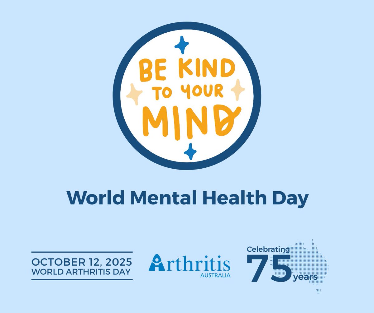 Today is a reminder that mental and physical health are deeply connected, especially for Australians living with arthritis and MSK conditions.

If you or someone you know needs support, you can contact Lifeline on 13 11 14 or Beyond Blue on 1300 22 4636.

#WorldMentalHealthDay