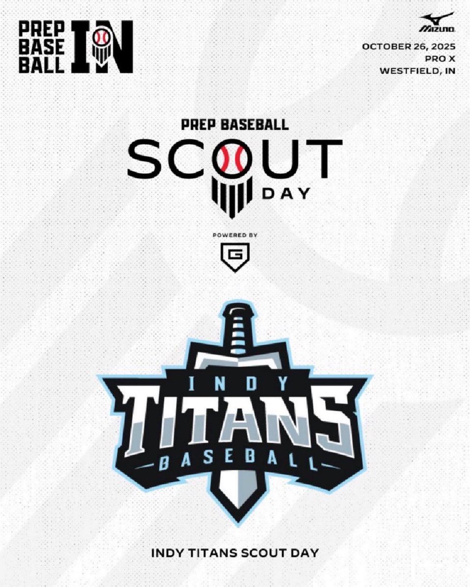 𝐈𝐧𝐝𝐲 𝐓𝐢𝐭𝐚𝐧𝐬 𝐒𝐜𝐨𝐮𝐭 𝐃𝐚𝐲

🗓️ Sunday, October 26th
📍 Pro X - Westfield, IN
⏰ 2:00 PM
👤 Titans Players

<a href="/IndyTitans/">Indy Titans Baseball</a> 

ʀᴇɢɪꜱᴛᴇʀ ʜᴇʀᴇ👇
loom.ly/Po0tDiw