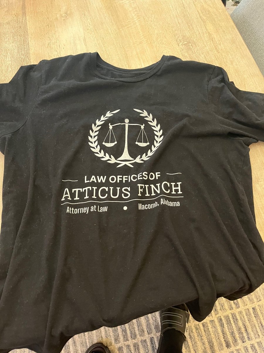 Adam Plantinga (@adamplantinga) on Twitter photo Was wearing this shirt at work and a 30-year-old colleague asked me who Atticus Finch was.
"Then shall i turn my face, and hear one bird
sing terribly afar in the lost lands." -E.E. cummings Was wearing this shirt at work and a 30-year-old colleague asked me who Atticus Finch was.
"Then shall i turn my face, and hear one bird
sing terribly afar in the lost lands." -E.E. cummings