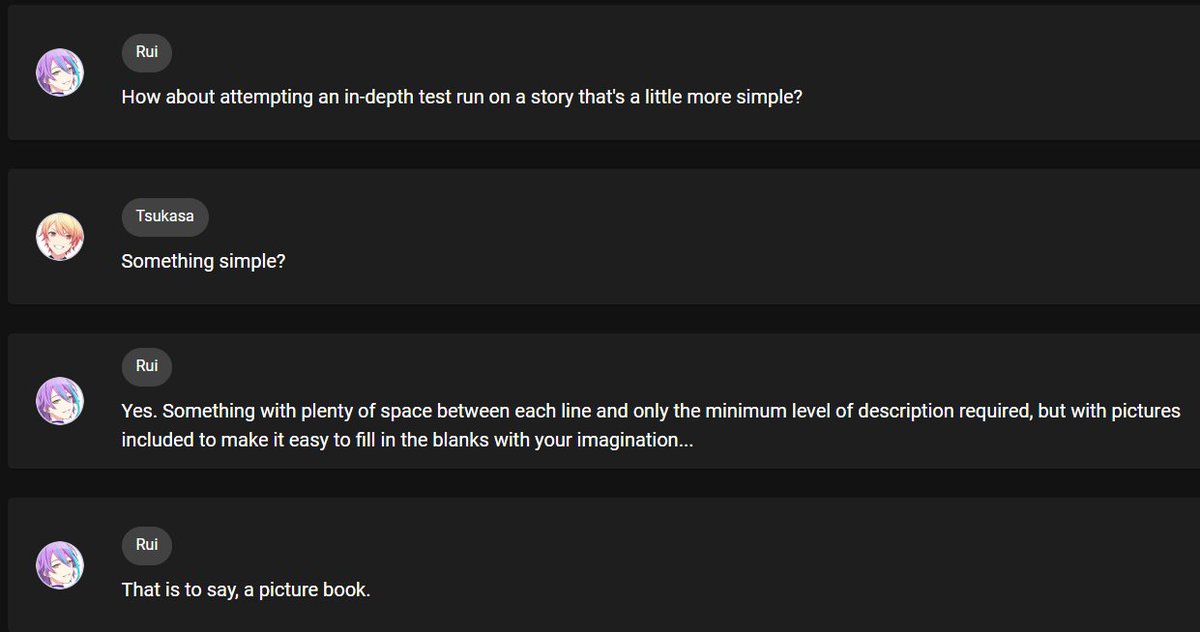 i love when rui uses the nicest words possible to say tsukasa you are stupider than a fucking rock. You are so so stupid and incapable of character analysis. You are DUMB as HELL.
