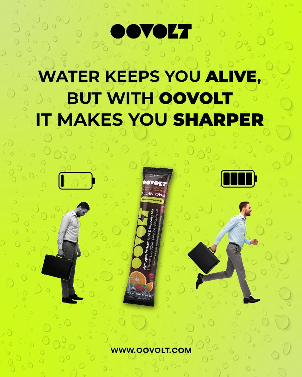 WATER IS NOT ENOUGH , Your body doesn’t just need hydration , it needs activation. 

💧 Water keeps you #Alive 
⚡ OOVOLT makes you #Shaper

#OOVOLT #HydrogenEnergy #NoCrashEnergy #CleanFuel #HydrationRevolution #PerformanceBooster #Biohacking #RecoveryHack #PushBeyondLimits