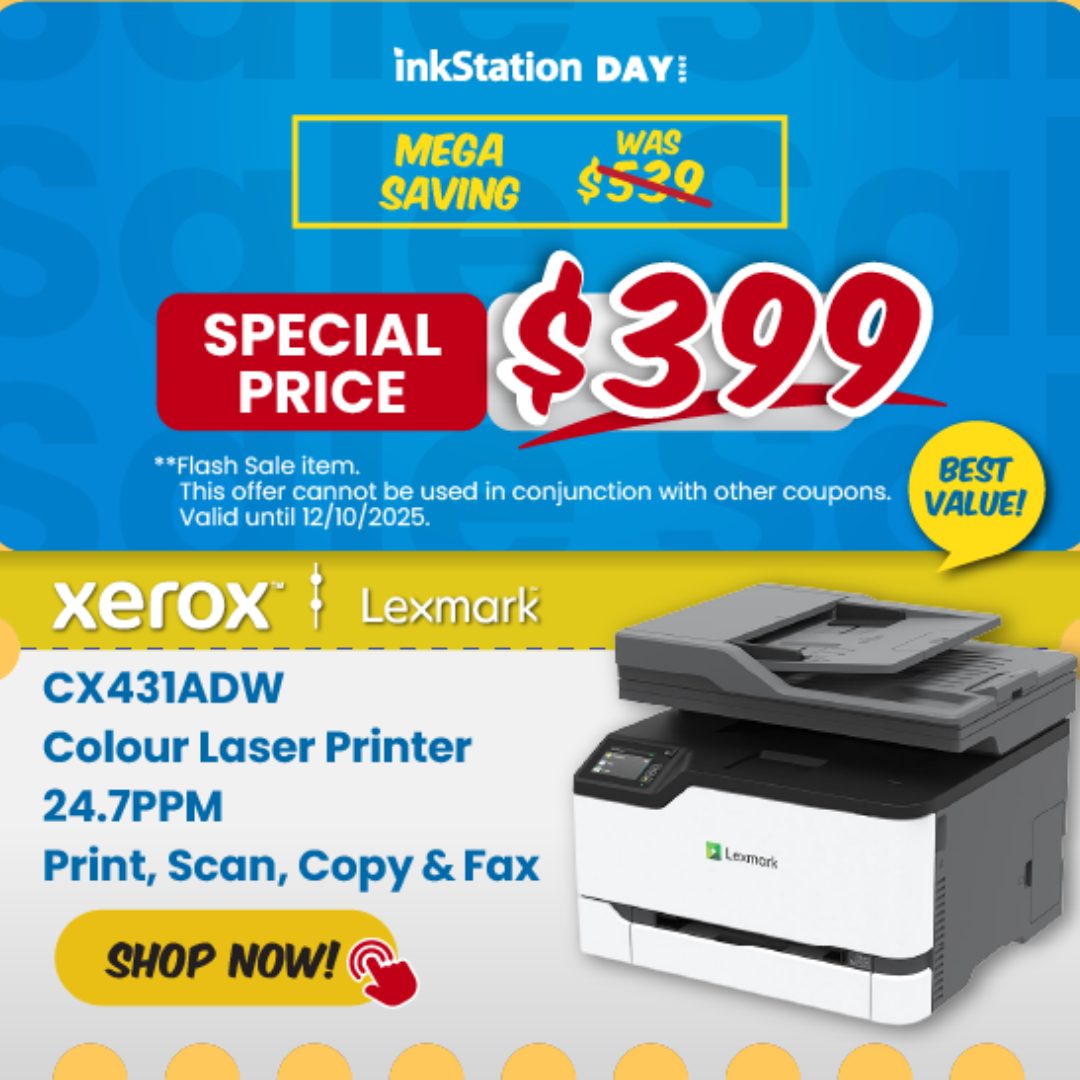 🚨 InkStation Day is ON! 🚨 Score the Lexmark CX431ADW Colour