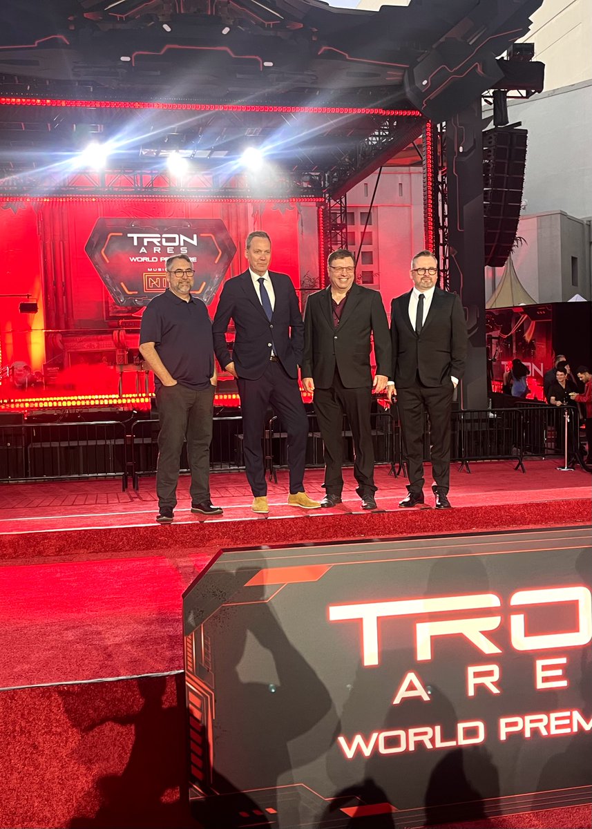 skywalkersound's tweet photo. A look back at Skywalker Sound's Addison Teague at the world premiere of Tron: Ares Tuesday night in Hollywood! Hear our work on the biggest screen you can find starting October 10. https://t.co/KauMpBnCNg