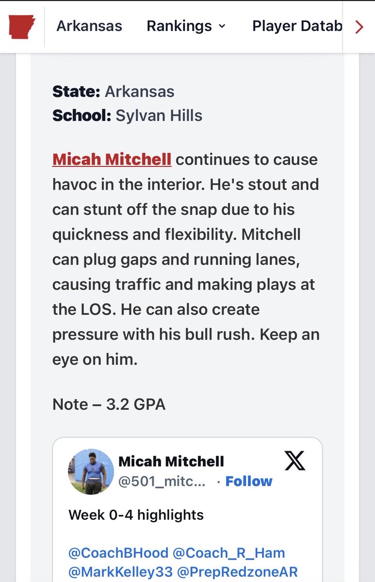 Thank you <a href="/coltonedwardsFB/">Colton Edwards</a> <a href="/PrepRedzoneAR/">Prep Redzone Arkansas</a> for another great article