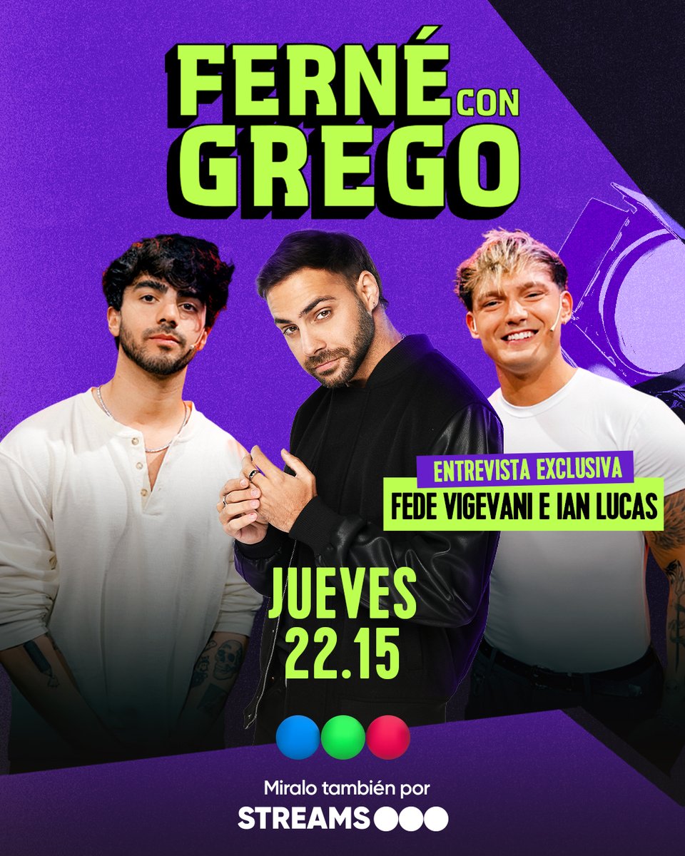 telefe's tweet image. MAÑANA no te podes perder una charla imperdible de Grego con Fede Vigevani e Ian Lucas 🥳
📅 Jueves a las 22.15hs por Youtube de Telefe después del react en vivo especial de La Voz
💥 #StreamsTelefe
#FERNECONGREGO