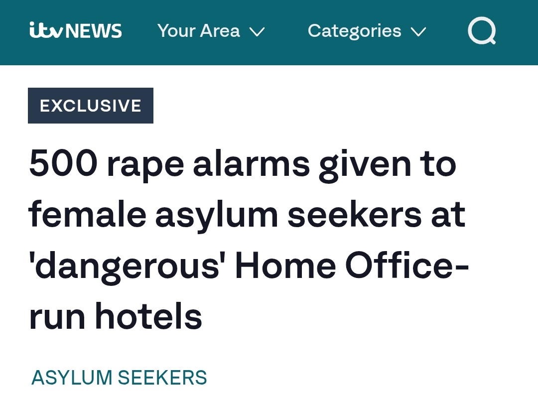 britmatters's tweet image. the story of the female #asylumseeker&apos;s and the 500 rape alarms 😳 the majority of these women are already victims of rape, in their homeland or on the journey here, then the migrant men in the hotels are raping them too 😳 #LabourOut #StarmerOut rape funded by the tax payer 🤦‍♂️