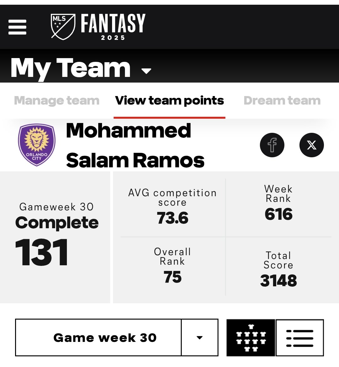 mohammed_salam7's tweet image. The last Game week in MLS ✨
✨
My Rank Overall 🌍 75 🔥
✨
Number one Rank of iraq 🥇🇮🇶 1 ✨
🔥
✨
@MLS
⚽
🥇
@MLSFocus @CarlitosWay_FPL
#MLSFantasy #fpl #MLS