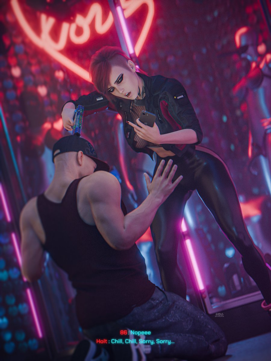 + Can I watch!?🥹
- uhhhh nope.🤬
#OC #Cyberpunk2077