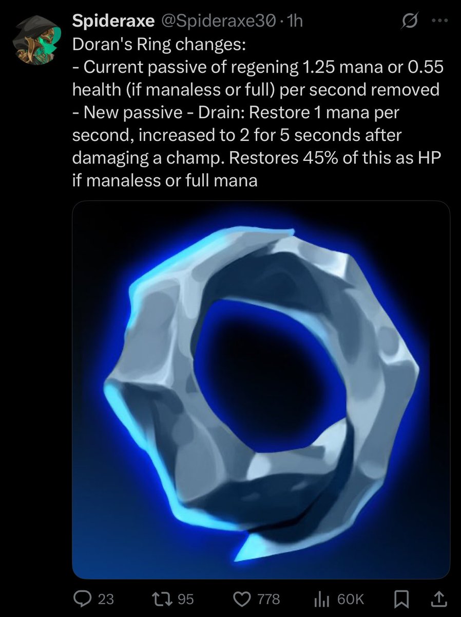 YozuLoL's tweet image. These changes are genuinely so good for midlane mages. “Assassins” and other champs hopefully won’t be able to keep running dorans shield + second wind and get a free laning phase by ignoring their laners because every mage go oom after using 20 spells on them and not dying