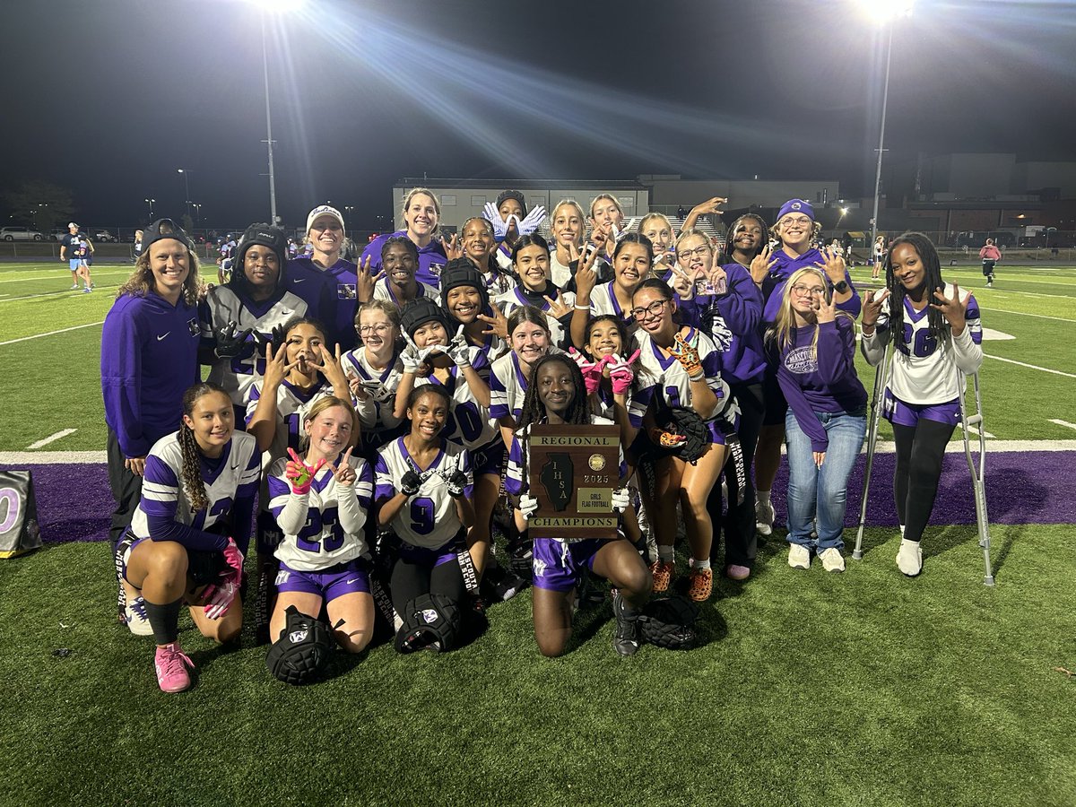 coachb83's tweet photo. I really can’t put into words what took place with this team the last 3 nights. Truly one of those cindarella runs that these girls will talk about for along time.. A team that got better every single week throughout the year, and put it all together when it mattered the most. Our Girls Flag Football Team, as a 12 seed upset #6 Manual High School Monday Night, that went on to upset #3 East St. Louis last night, and tonight upset the #2 Peoria Richwoods Knights in what is an unbelievable run, by a truly special group of girls!

I’ve gotten to know this group of young ladies over this season, and they are so special. They play for each other, and do it with the biggest smiles, and the most pride! Tonight, they are CHAMPIONS, simply because they believed! I am so proud of these kids, and these coaches!

They aren’t done yet!