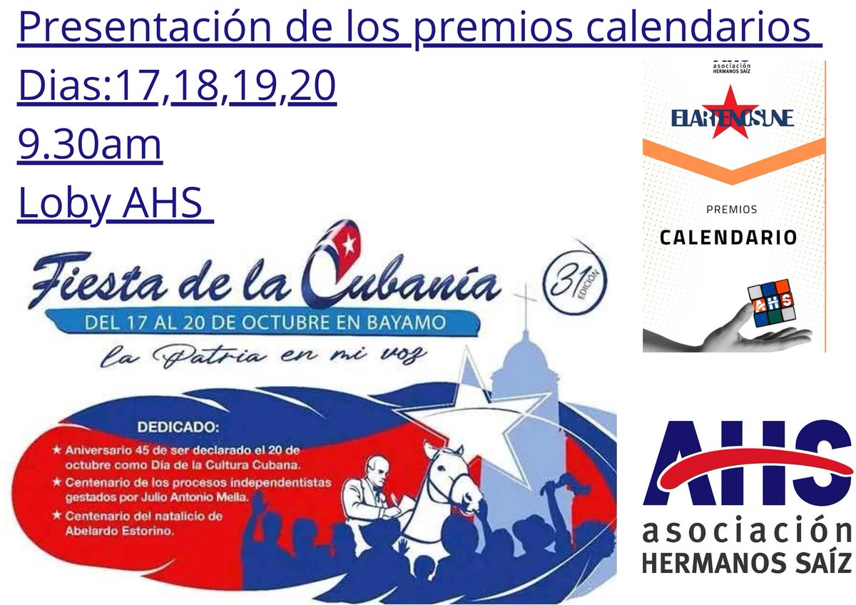 👉Conteo regresivo y solo faltan 9 días y ya estamos en la Fiesta de la Cubanía. Mucha motivación en la joven vanguardia cubana por ser parte de esta celebración porque tenemos 39 razones y porque #LaPatriaEsMiVoz. 
<a href="/JackelinePerezV/">Jacqueline Pérez</a>