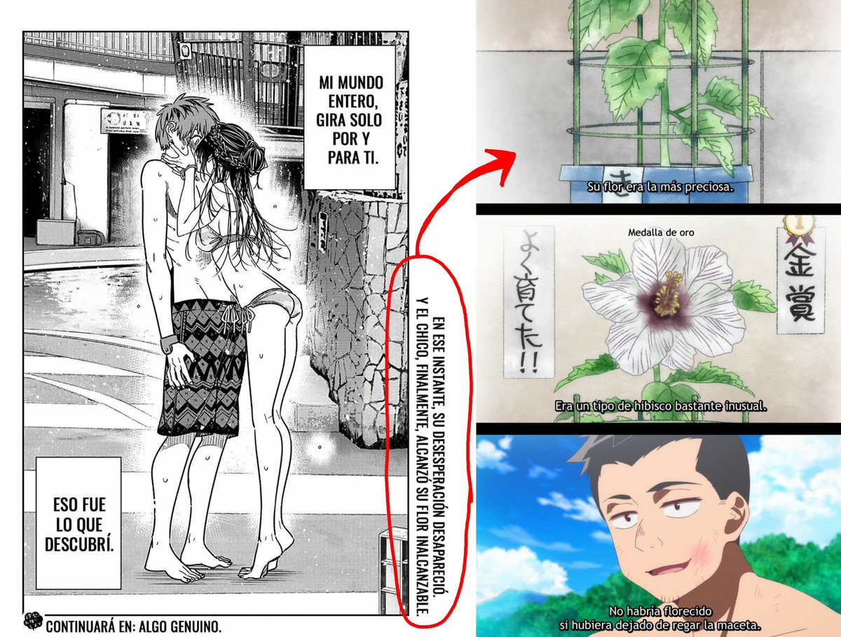 briff_c's tweet image. "Y EL CHICO, FINALMENTE, ALCANZÓ SU FLOR INALCANZABLE".

Clase de paratextualidad de Rent a Girlfriend. Cátedra de escritura.
Obra maestra, hay que cerrar anitwit, los genios hacen eso.