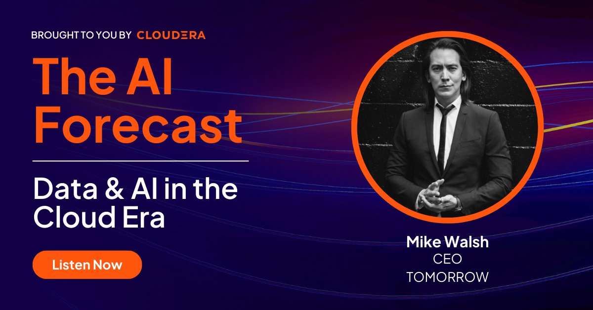 cloudera's tweet image. Who better to serve as our first return guest on #TheAIForecast than futurist and best-selling author @mikewalsh!  

He joined us after his #EVOLVE25 keynote to dive into model collapse, embodied AI, sovereign intelligence, and the future of work as AI agents reach mainstream.…