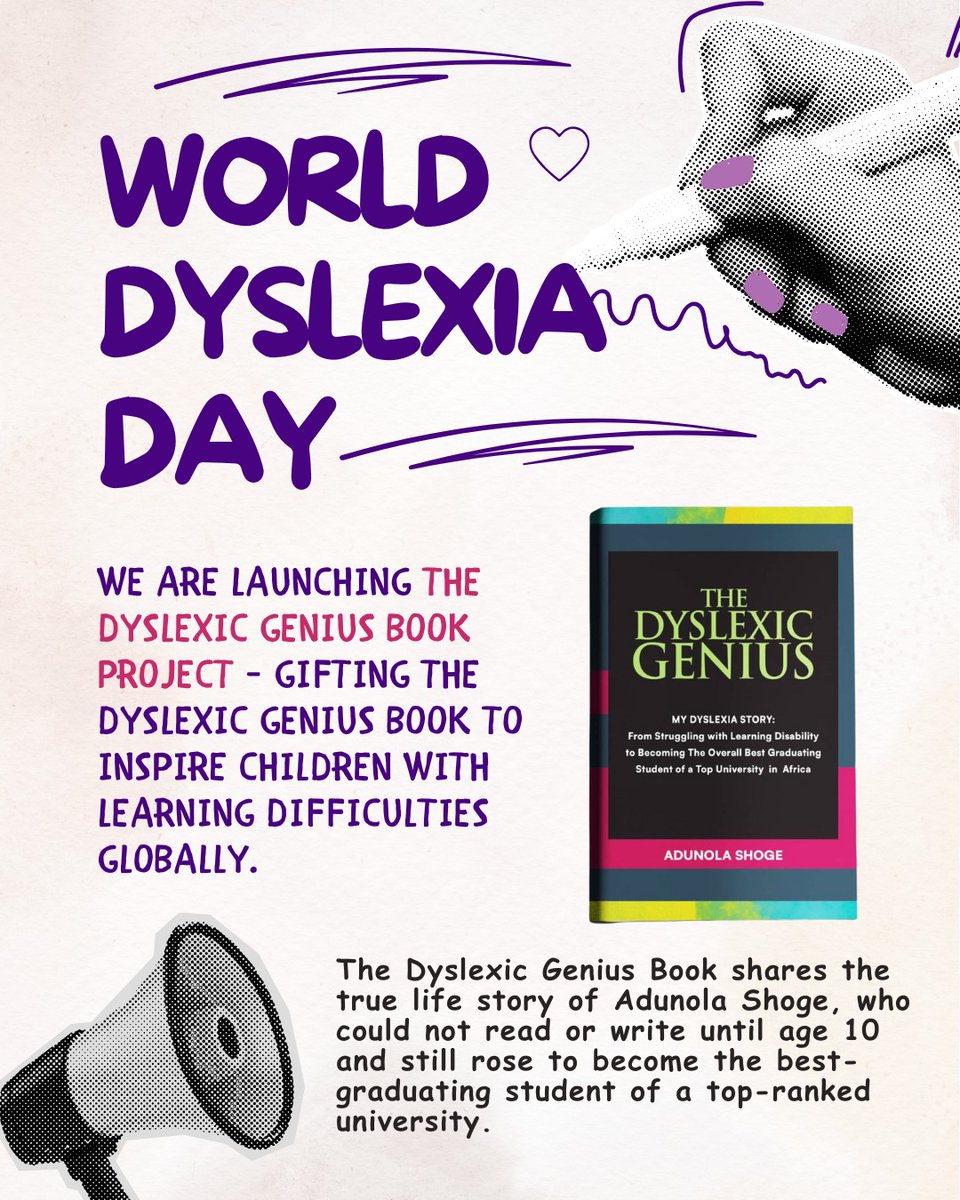 Thelatestarters's tweet photo. Anticipate The Dyslexic Genius Book Project!

Every child with learning disability deserves a copy of "The Dyslexic Genius" Book.

#DyslexiaAwarenessMonth
#ThDyslexicGeniusBook
#latestartersfoundation https://t.co/UlqH50i9ZV