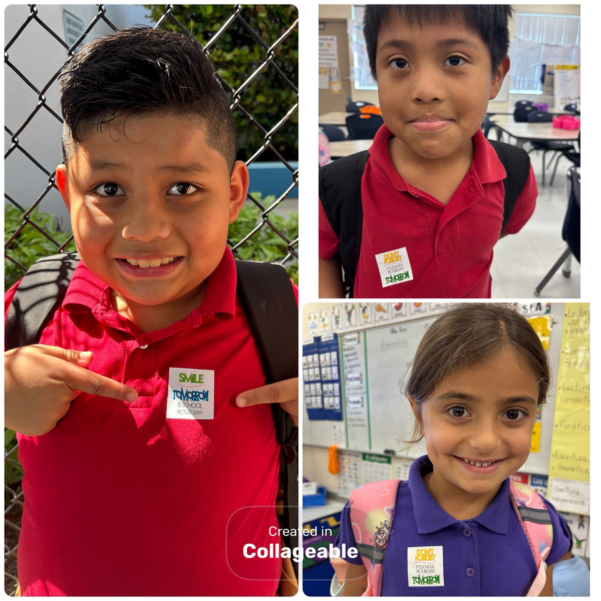 Look at these happy faces! 😄📸 Tomorrow is School Picture Day! 🗓️

A quick heads-up: Please ensure your student's uniform is clean and ready  for their close-up! ✨

Don't forget to send in the picture forms and payment! 📝💰

Get those best smiles ready! We can't wait! 😊❤️