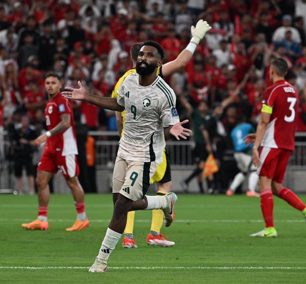 رجال المباراة #فراس_البريكان 💚💚💚🦅