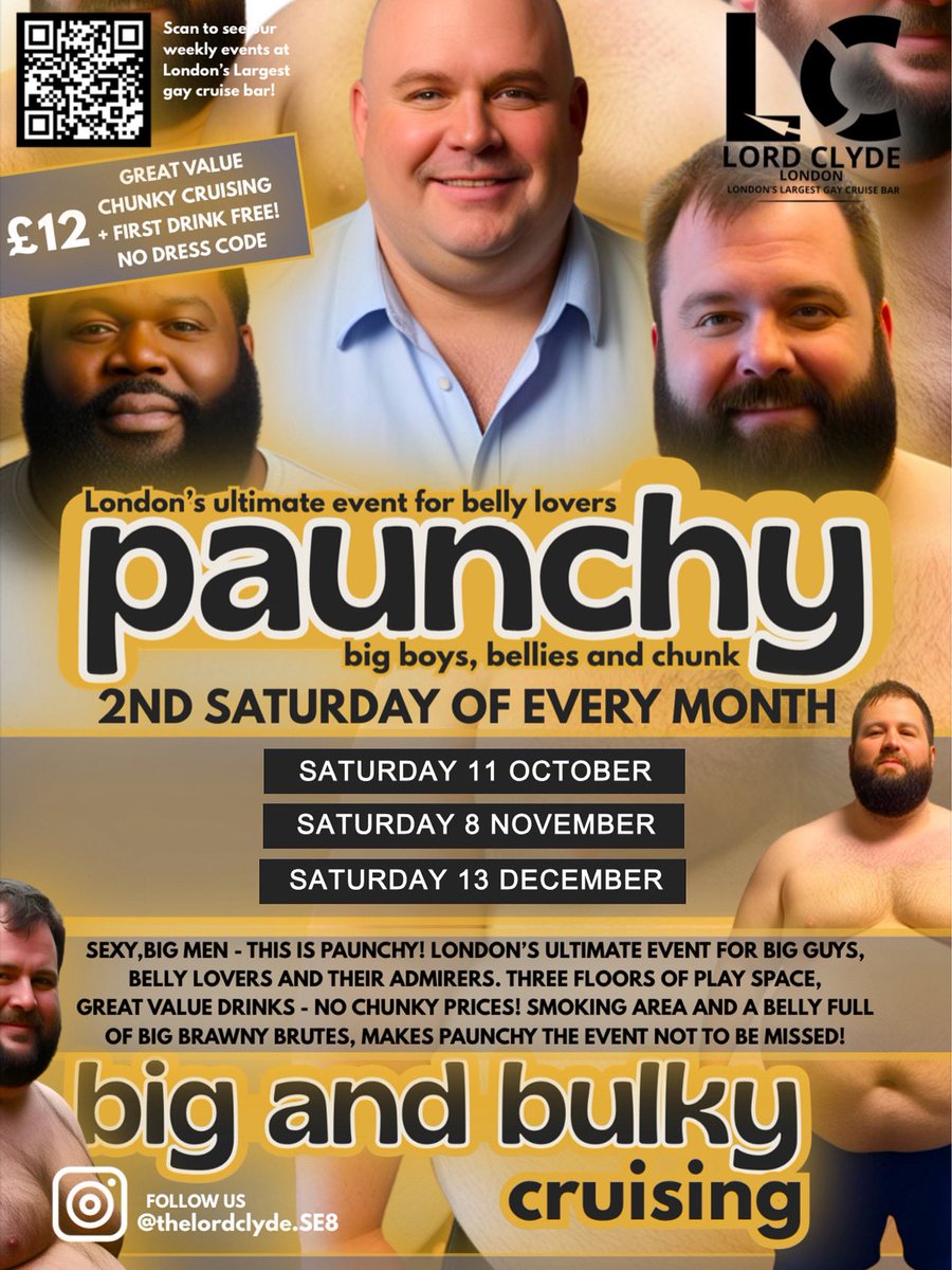 Saturday 11 October at the Lord Clyde in Deptford. Bears and chubs come out to play.