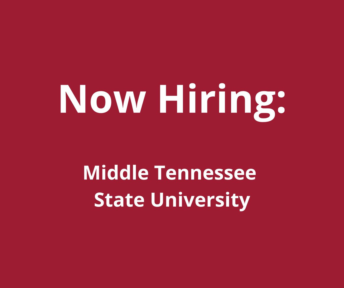 #jobposting #tenuretrack

The Department of Sociology and Anthropology at Middle Tennessee State University invites applicants for a full-time, tenure-track faculty position in anthropology at the rank of assistant or associate professor. 

buff.ly/v66NnAf