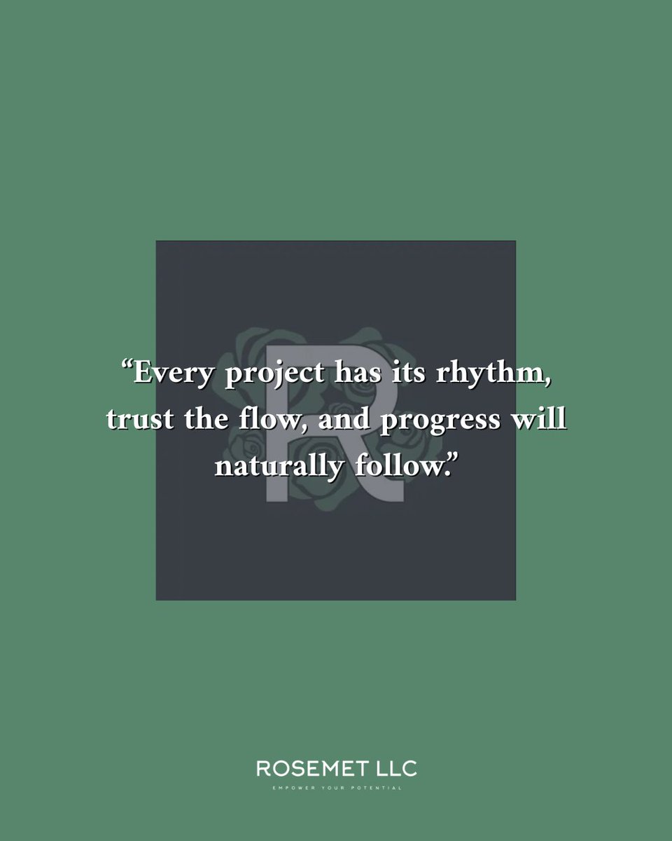rosemetllc's tweet image. "Projects, like music, thrive on rhythm. Lead with trust, and progress will follow in harmony."
#LeadershipJourney #ProjectFlow #TeamSynergy #ProgressMindset #RosemetLLC