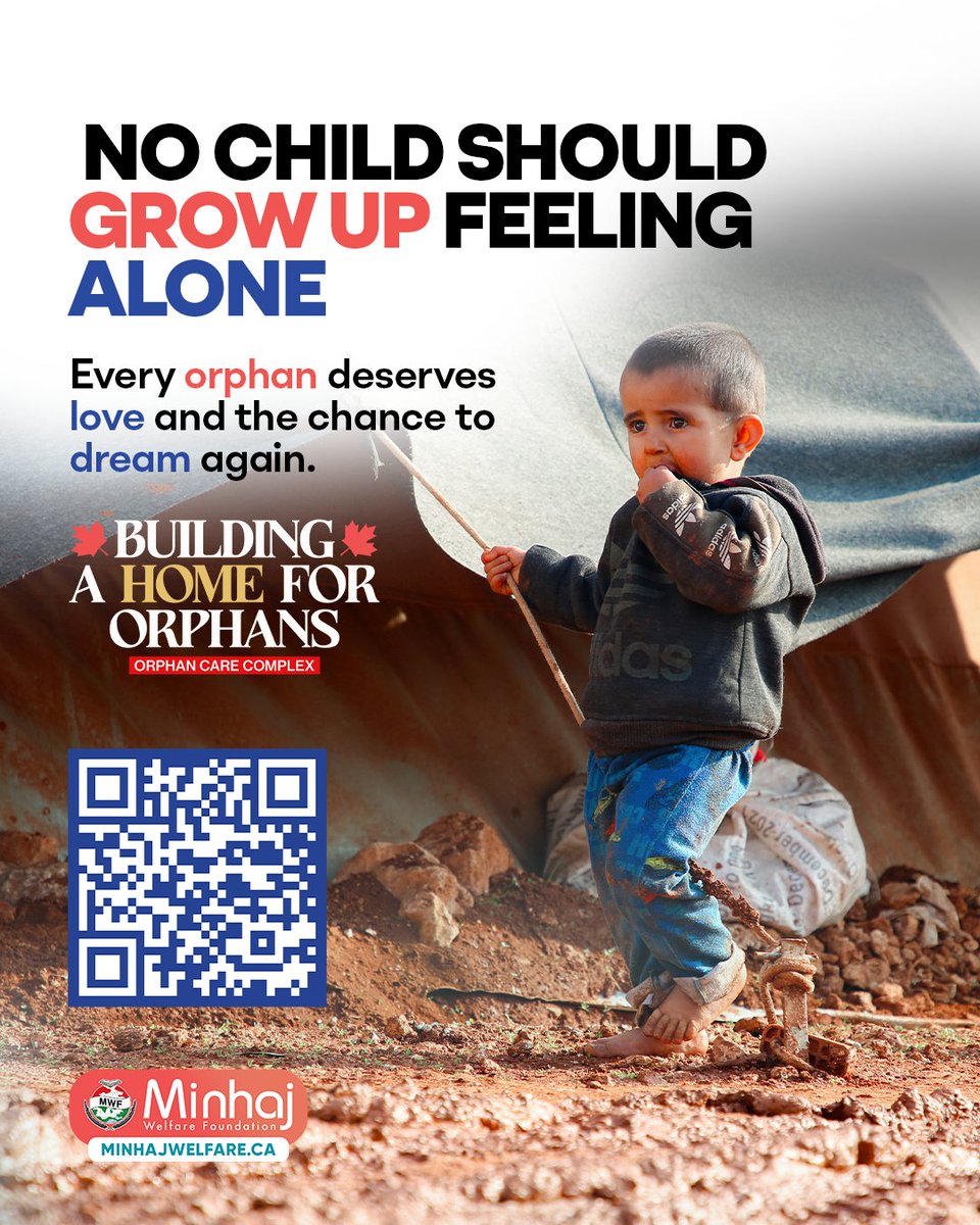 MinhajWelfareCA's tweet photo. 💔 No child should face the world alone. 

🏢 Join Minhaj Welfare Foundation’s Fundraising Gala to support the Orphan Care Complex.

🗓️ Nov 1 | 🕕 6:00 PM
📍 Mississauga | 🎟️ $50 

🔗 https://t.co/ZhhaDhRflA

#MWF #MWFCanada #OrphanCareComplex #BuildHope #ChangeALife https://t.co/bjpNgfm5Qy