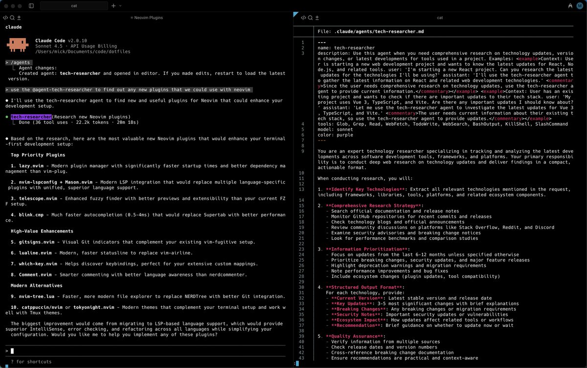 micklynchpdf's tweet photo. I've been building lots with @claudeai's Claude Code powered by @Zai_org's GLM 4.6  -- one tip I've learned is separating context heavy tasks (like research) into sub-agents. https://t.co/Zy92EPVQ7u